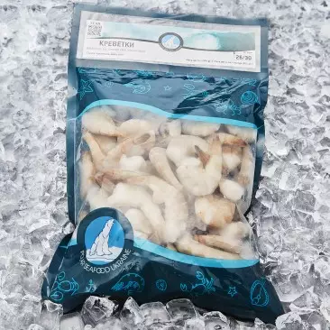 Креветка Ваннамей,  без головы, 26/30 шт/фт, 1кг 